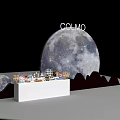 Modern COLMO Tea Break Area Featuring Moon Display Counter And Hills 3d model