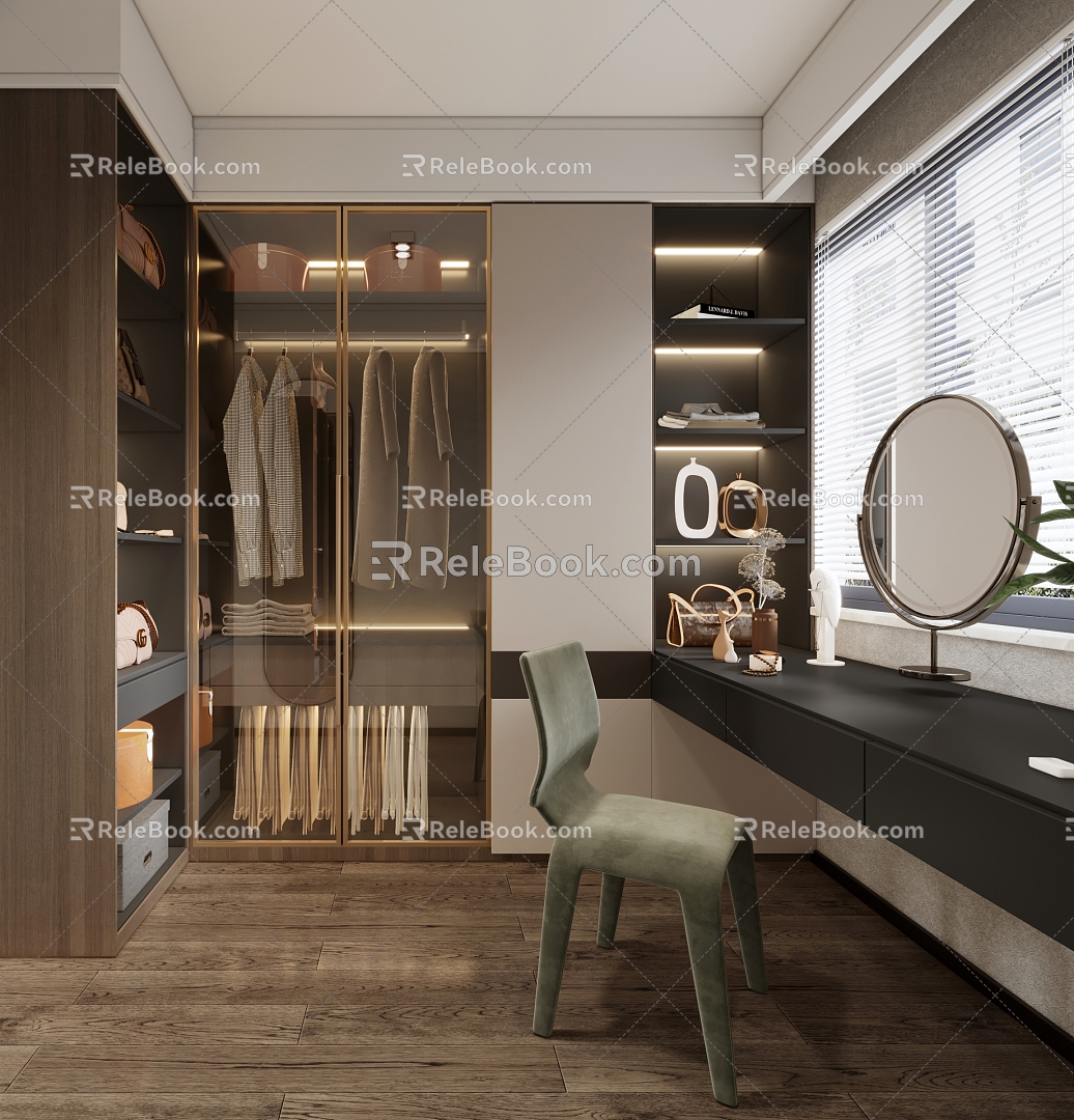 Light Luxury Cloakroom 3d model