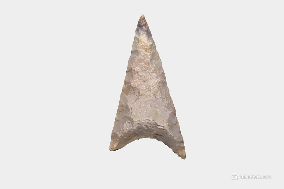 Ancient Stone Arrowhead as Primitive Hunting Weapon with Sharp Edges 3d model 