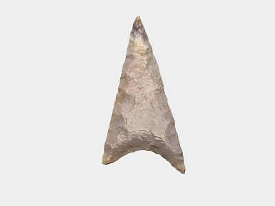 Ancient Stone Arrowhead as Primitive Hunting Weapon with Sharp Edges 3d model