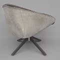 Modern Plush Accent Chair With Deep Gray Upholstery And Black Metal Star Base Design