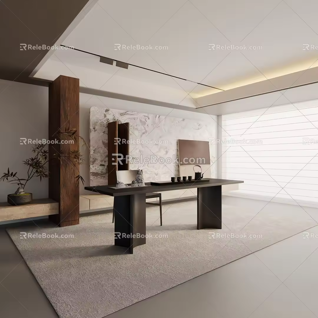 Modern table combination 3d model