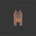 3D Rendered Orange Pixel Block Style Hippopotamus Model With Smooth Design