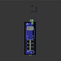 Blue Industrial Electronic Device With Multiple Interface Ports And Mounting Bracket