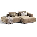 Modern Upholstered Double Chaise Sofa With Decorative Pillows And Multiple Custom Fabric Color Choices