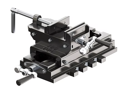Industrial Equipment Heavy Duty Precision Adjustable Metal Workbench Clamping Tool with Mechanical Handles 3d model