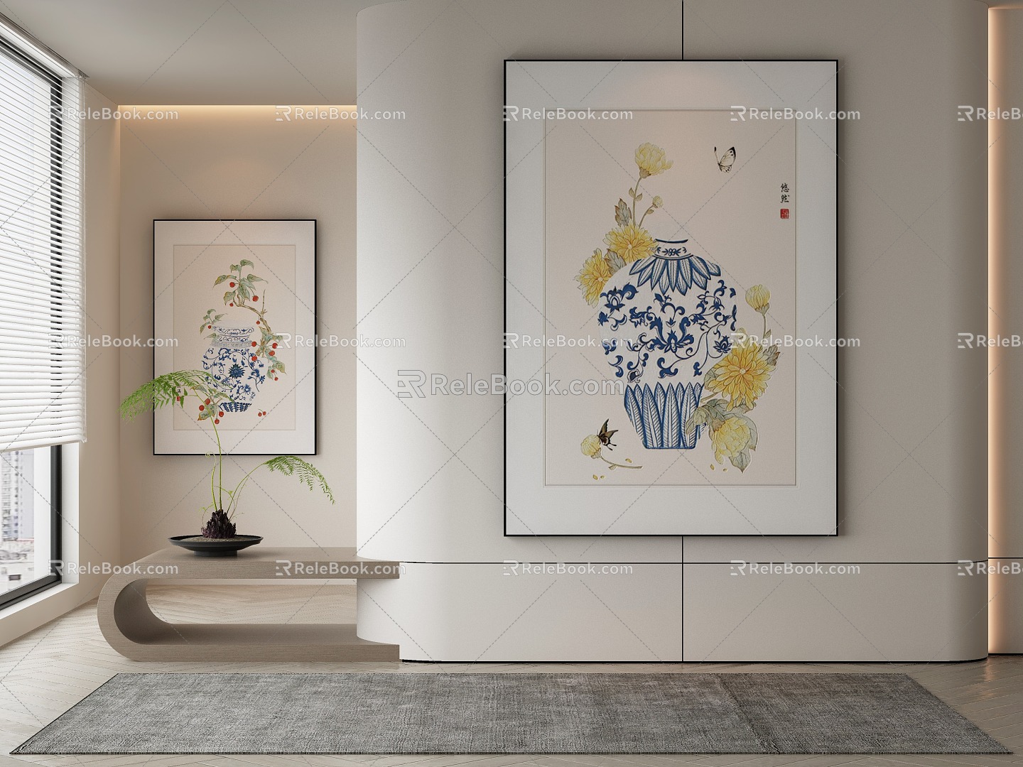 New Chinese Decorative Painting 3d model