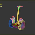 Modern Two Wheeled Hoverboard With Yellow Frame And Gray Body Design 3d model