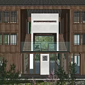 Traditional Chinese Villa With Black Roof And Wooden Exterior In Mountain Surroundings