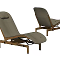 Modern Lounge Chairs With Wooden Frame And Beige Cushion For Comfortable Relaxation