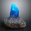 Decorative Ornament Set With Elegant Blue Transparent Crystal And Natural Stone Base For Home Decoration