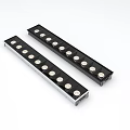 LED Grille Lights Black Long Strip Design With Multiple Round Bulbs For Commercial Indoor Lighting