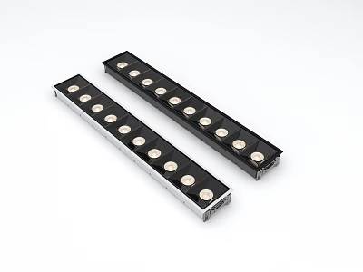 LED Grille Lights Black Long Strip Design With Multiple Round Bulbs For Commercial Indoor Lighting 3d model