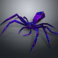 Vibrant Purple Blue Geometric Spider Featuring Shiny Legs And Intricate Design