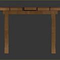 Wooden Desk With Simple Design Natural Wood Tabletop And Sturdy Legs