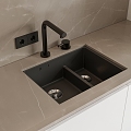 Modern kitchen under-counter basin wash basin vegetable sink 3d model