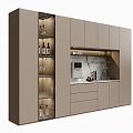 Modern Dining Side Wine Cabinet Water Basin 3d model