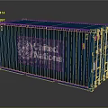 Blue United Nations Cargo Container With Metal Doors And Official Logo