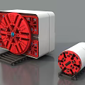 Heavy Duty Industrial Tunnel Boring Machine with Red Cutting Head and Track System