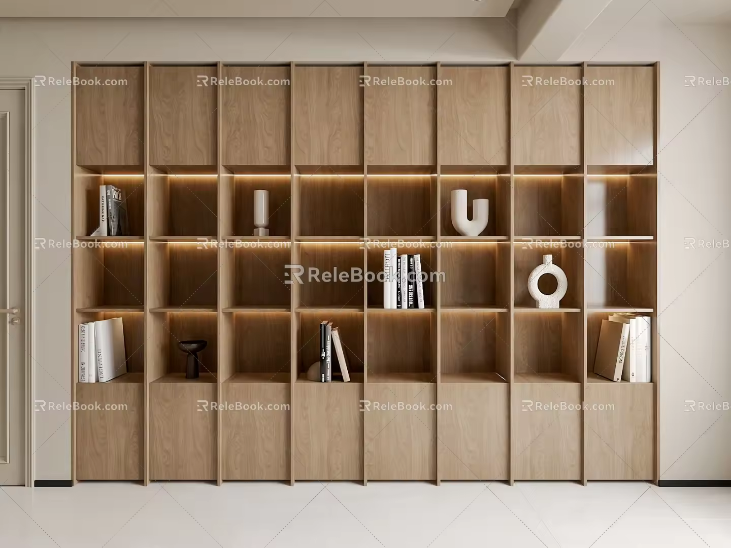 Middle Ancient Bookcase Locker Decorative Cabinet 3d model