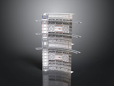 Multilevel Transparent Structure with Glass Frames Shelves and Internal Panels 3d model