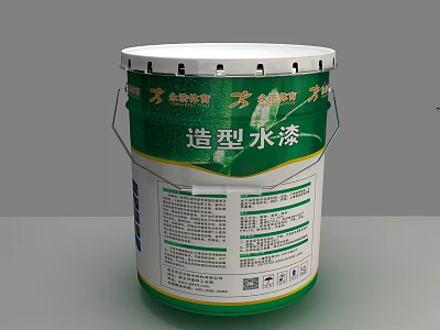 Industrial Modeling Water Paint Bucket Equipment With Green Label And Specifications 3d model