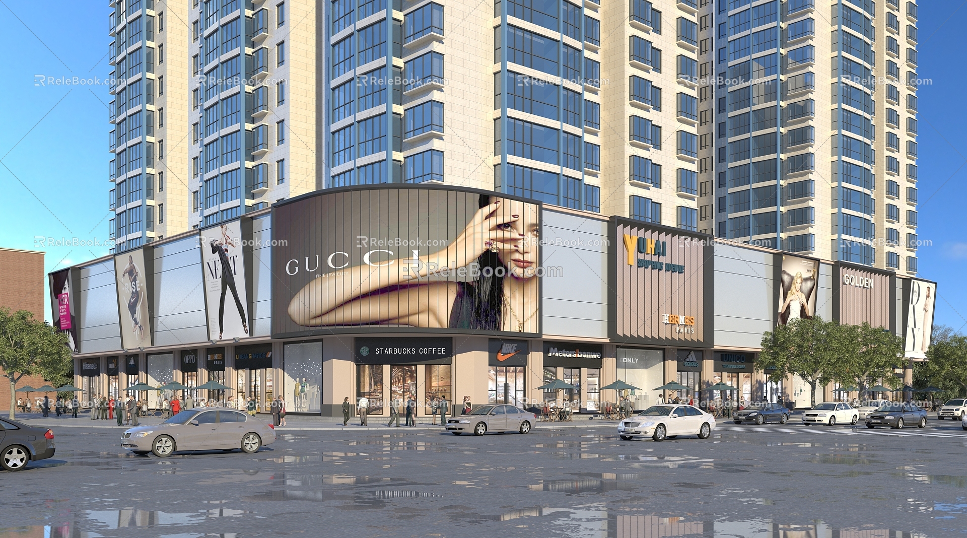 Appearance of modern shopping mall model