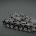 Realistic Vintage Military Tank 3D Model with Detailed Armored Exterior Cannon Barrel and Track Wheels