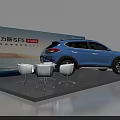 Seres SF5 Huawei Smart Selection Blue SUV Display With White Chairs And Table