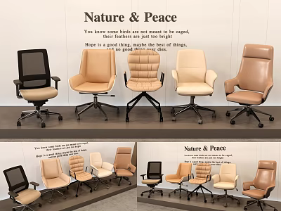 Modern Office Chairs In Various Styles And Neutral Colors For Comfortable Workspace 3d model