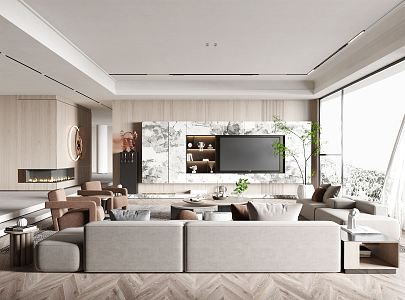 modern living room 3d model