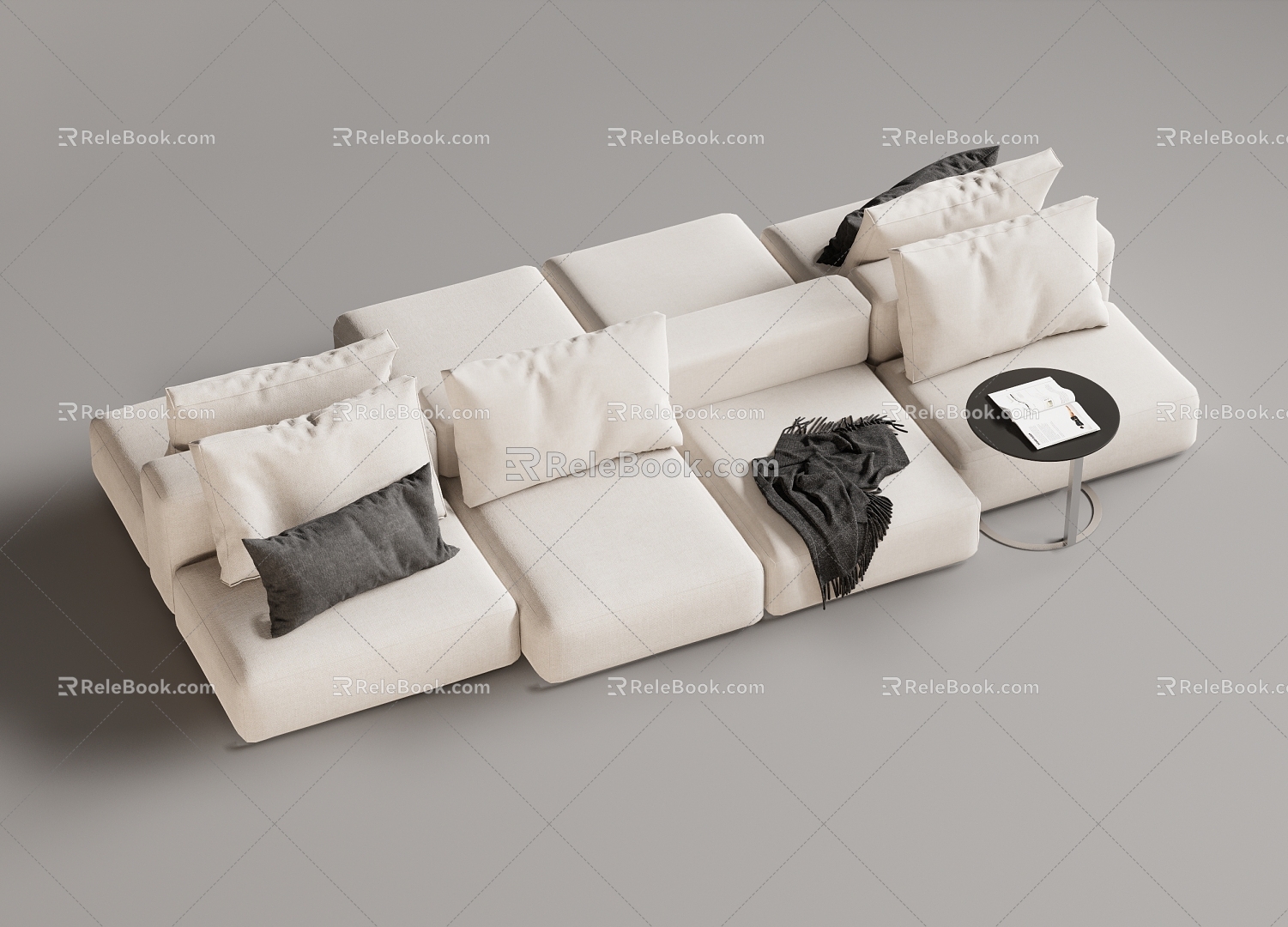 Modern Multiplayer Sofa Module Sofa Back-to-Back Sofa 3d model