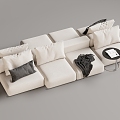 Modern Multiplayer Sofa Module Sofa Back-to-Back Sofa 3d model