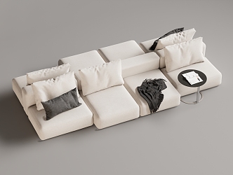 Modern Multiplayer Sofa Module Sofa Back-to-Back Sofa 3d model