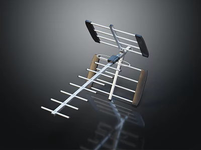Commercial Outdoor Antenna With Multi Element Metal Structure For Signal Reception 3d model
