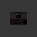 High Performance 3D Modeling Computer With 3D Cube Model On Screen And Red Backlit Keyboard