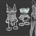 Lace Decorated Lingerie Collection Featuring Pink Purple Black Bras Panties Corset And Stockings