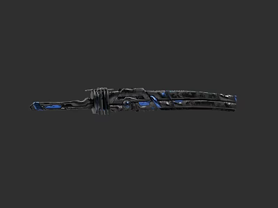 Futuristic Sci Fi Weapon With Blue Light Effects And Metallic Structure 3d model