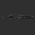 Futuristic Sci Fi Weapon With Blue Light Effects And Metallic Structure