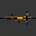 Yellow Modern Bicycle With Streamlined Frame Black Rims And Wide Off Road Tires