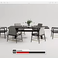 Modern Dining Table and Chair Combination Dining Table and Chair 3d model