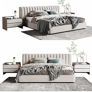 Modern Double Bed 3d model