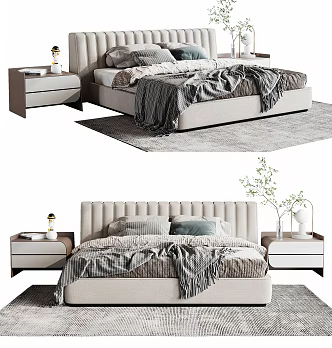 Modern Double Bed 3d model