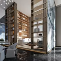 Modern Hotel Public Lounge Area With Comfortable Sofas Coffee Tables And Green Plants
