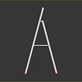 Silver Metal Step Ladder Furniture With Red Foot Pads And Stable Structure