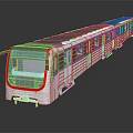 Modern Sleek Urban Train With White Body Red Accents And Reflective Exterior Design