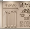 French carved plaster line 3d model
