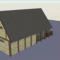 Modern Rustic Detached House With Wooden Structure Black Roof And Railed Porch