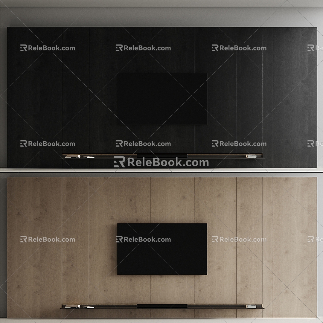 Modern TV background wall 3d model