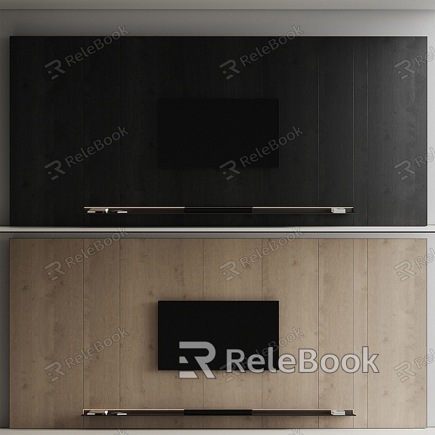 Modern TV background wall model